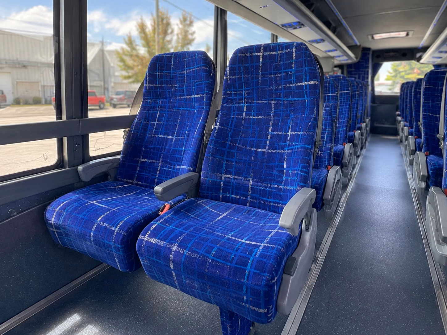 56 passenger charter bus inside